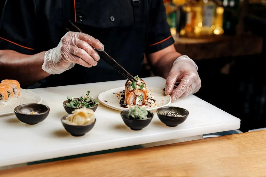 Gourmet Sushi Plating at Kimiya Japanese Cuisine Roanoke Restaurant in Roanoke